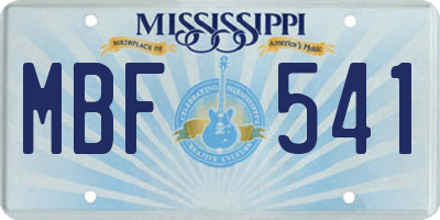 MS license plate MBF541