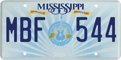MS license plate MBF544