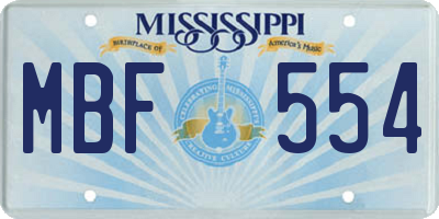 MS license plate MBF554