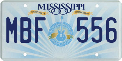 MS license plate MBF556