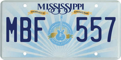 MS license plate MBF557