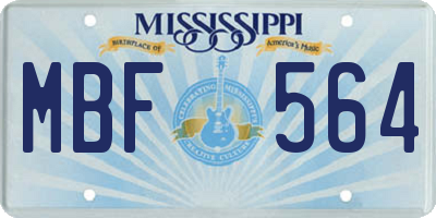 MS license plate MBF564