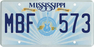 MS license plate MBF573