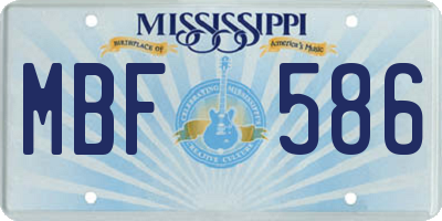 MS license plate MBF586