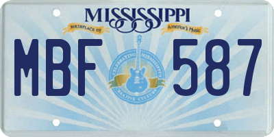 MS license plate MBF587