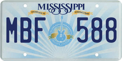 MS license plate MBF588