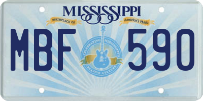 MS license plate MBF590