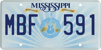 MS license plate MBF591