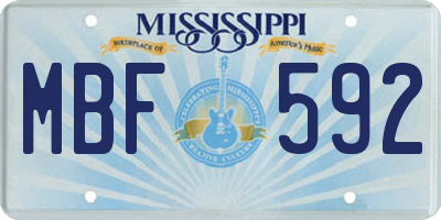MS license plate MBF592