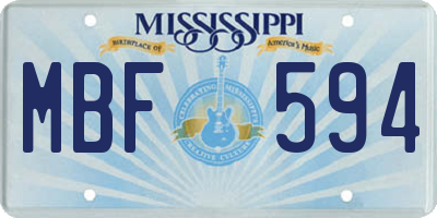 MS license plate MBF594
