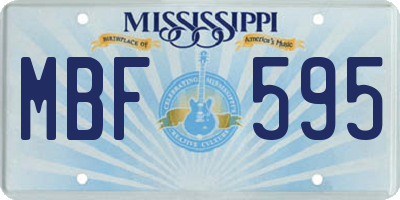 MS license plate MBF595