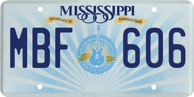 MS license plate MBF606