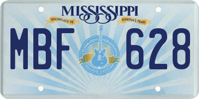 MS license plate MBF628