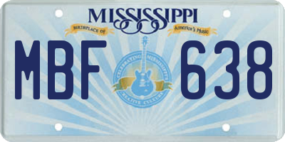MS license plate MBF638
