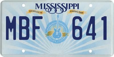 MS license plate MBF641