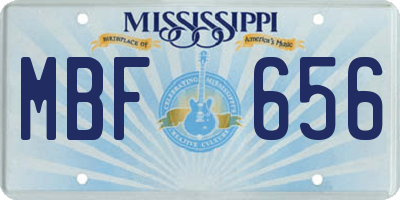 MS license plate MBF656
