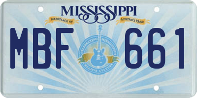 MS license plate MBF661
