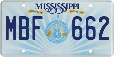 MS license plate MBF662