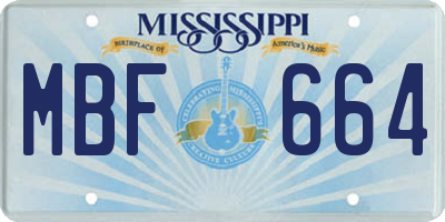 MS license plate MBF664