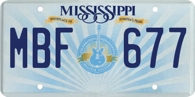 MS license plate MBF677