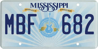 MS license plate MBF682