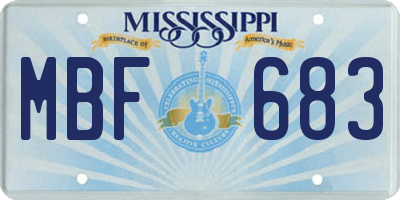 MS license plate MBF683