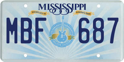 MS license plate MBF687