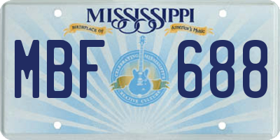 MS license plate MBF688