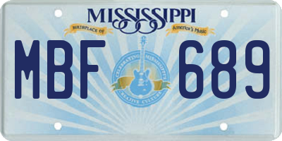 MS license plate MBF689