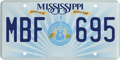 MS license plate MBF695