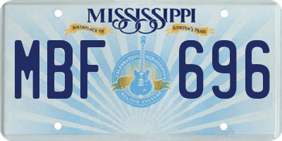 MS license plate MBF696
