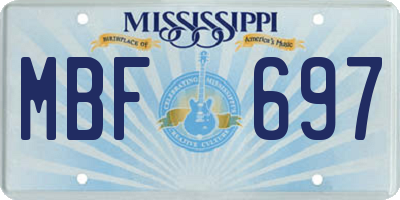 MS license plate MBF697