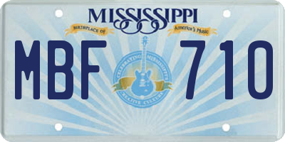 MS license plate MBF710