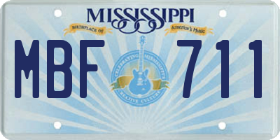 MS license plate MBF711