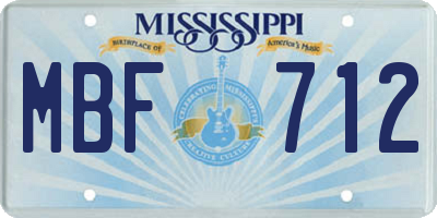 MS license plate MBF712