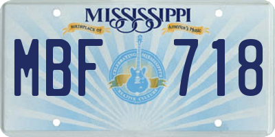 MS license plate MBF718
