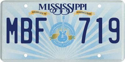 MS license plate MBF719
