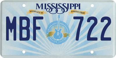 MS license plate MBF722
