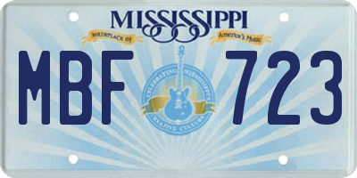 MS license plate MBF723