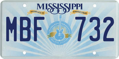 MS license plate MBF732