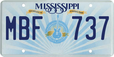 MS license plate MBF737