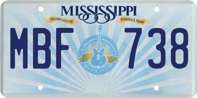 MS license plate MBF738