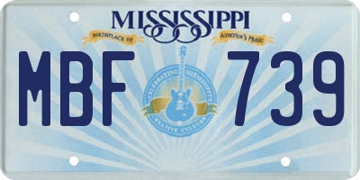 MS license plate MBF739