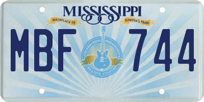 MS license plate MBF744