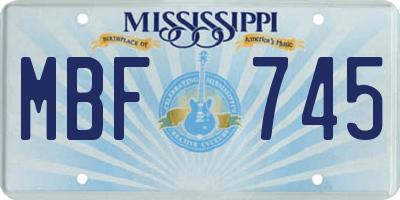 MS license plate MBF745