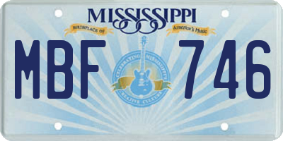 MS license plate MBF746