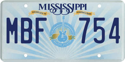 MS license plate MBF754