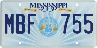 MS license plate MBF755