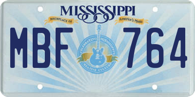 MS license plate MBF764