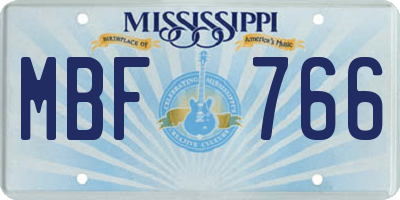 MS license plate MBF766